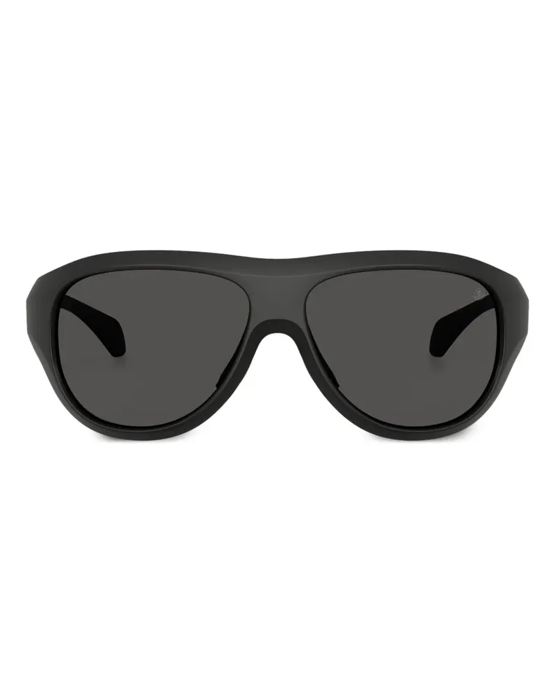 Moncler Sonnenbrille mit Logo-Print - Schwarz Schwarz