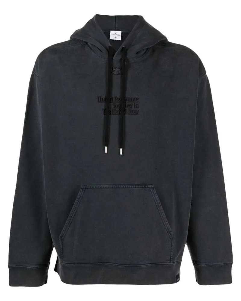 Courrèges Hoodie mit Logo-Patch - Grau Grau