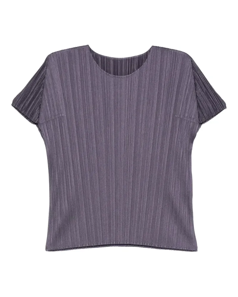 Issey Miyake Plissiertes Oberteil - Blau Blau