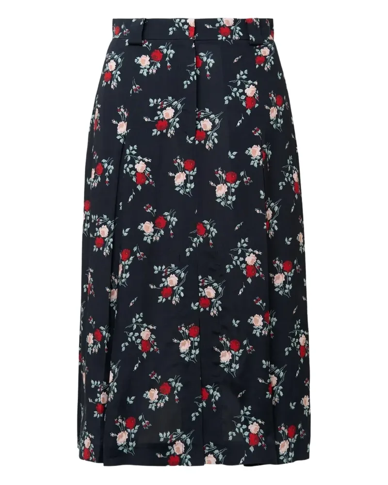 N° 21 floral-print pleated skirt - Schwarz Schwarz