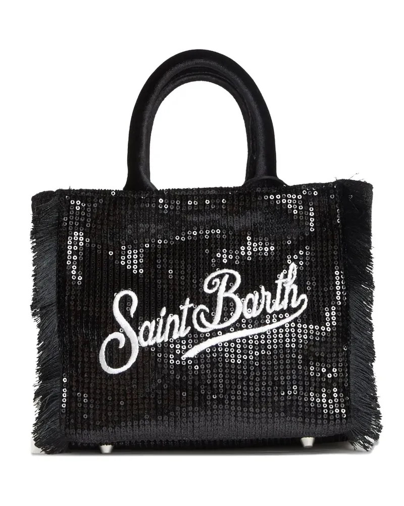 MC2 Saint Barth Mini Vanity Tote Bag mit Fransen - Schwarz Schwarz