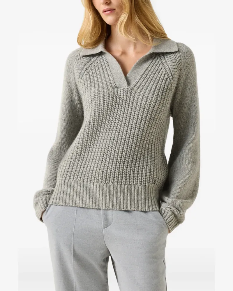 Bogner Jordy Rippstrickpullover mit V-Ausschnitt - Grau Grau