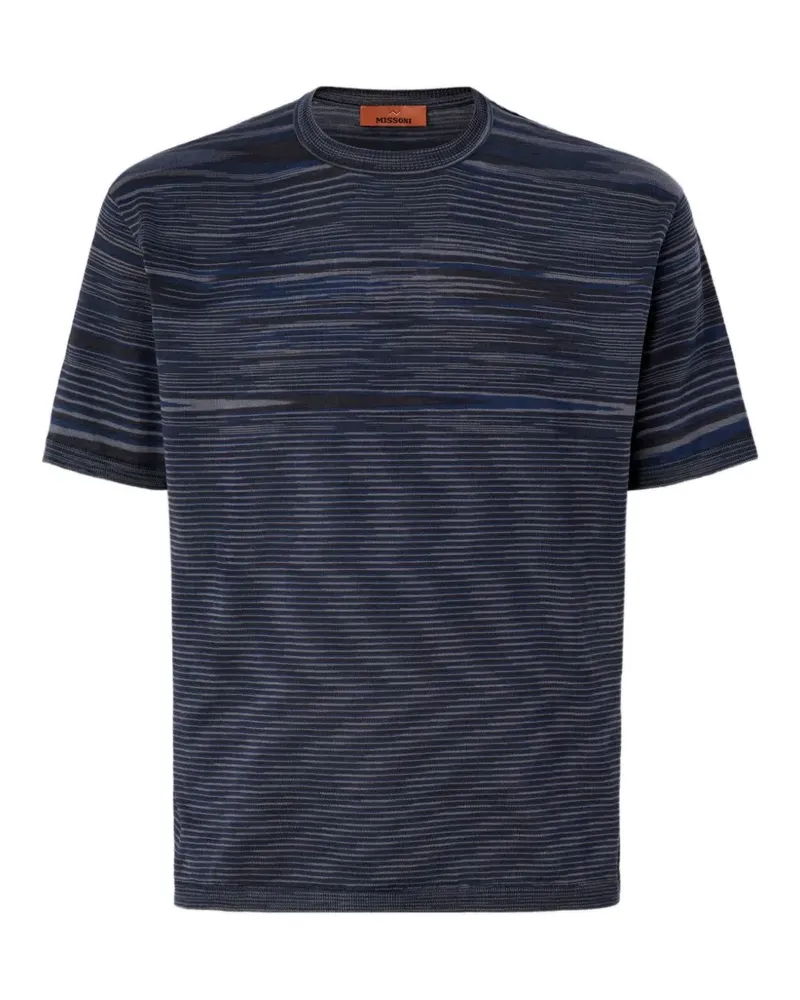 Missoni striped crew-neck T-shirt - Blau Blau