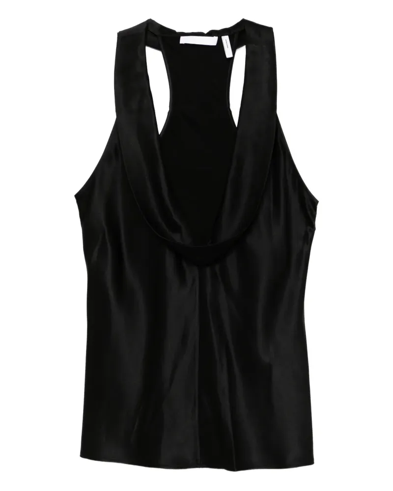 Helmut Lang Seiden-Trägershirt mit U-Ausschnitt - Schwarz Schwarz