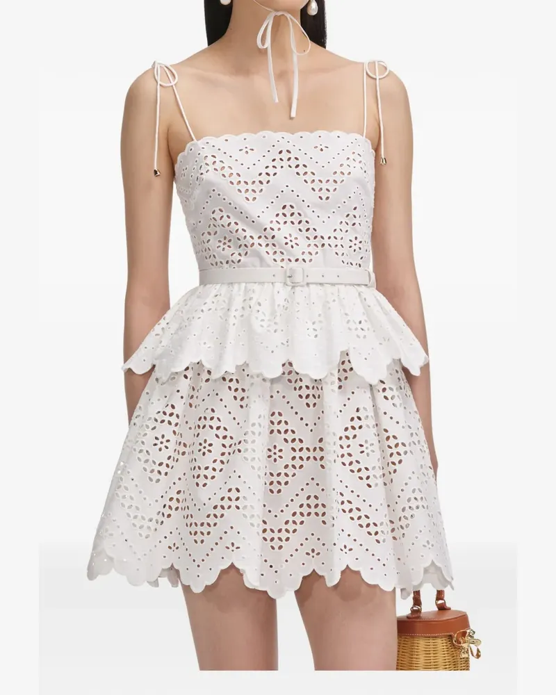 Self-Portrait Klassisches Kleid - Weiß Weiß
