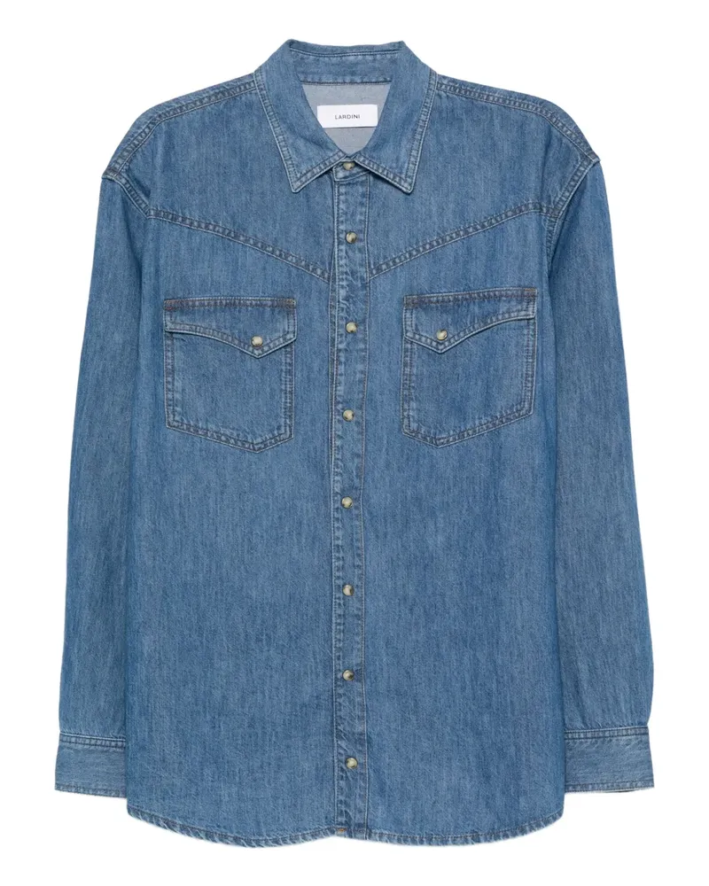 LARDINI Jeanshemd mit doppelter Tasche - Blau Blau