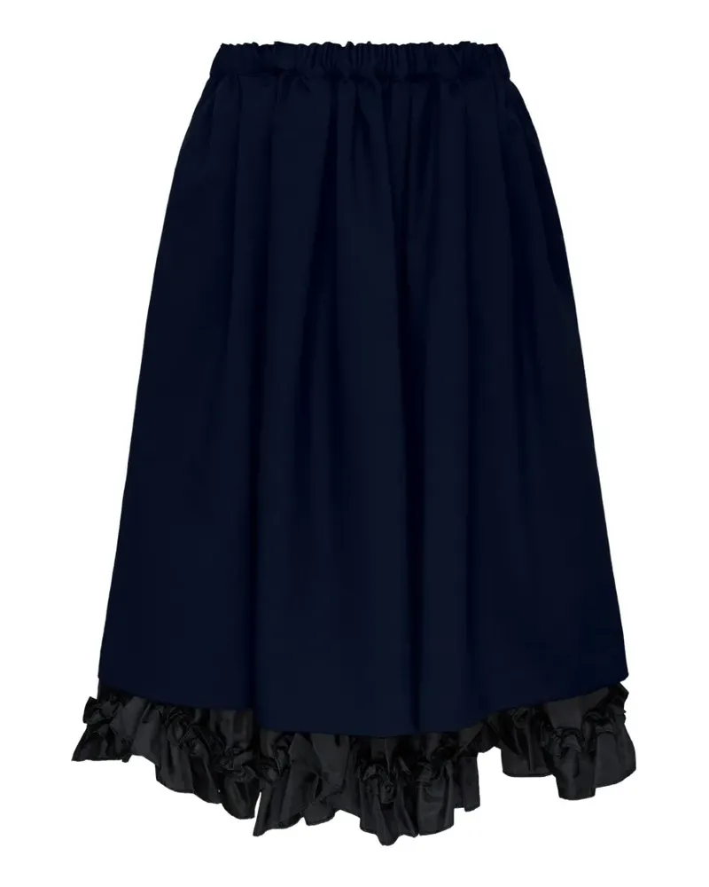 Comme des Garçons ruffle-trimmed pleated midi skirt - Blau Blau