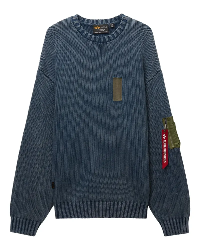 Alpha Industries Pullover mit aufgesetzter Tasche - Blau Blau
