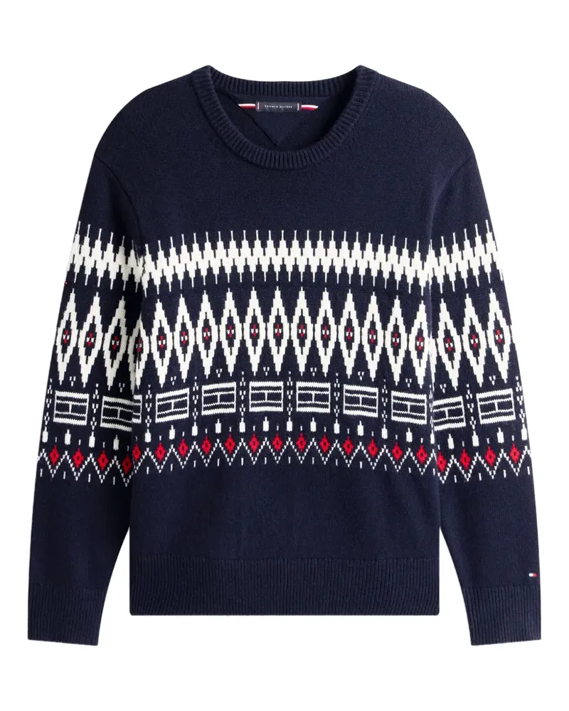Tommy Hilfiger Gemusterte Knitwear MW0MW408440A4 - Blau Blau