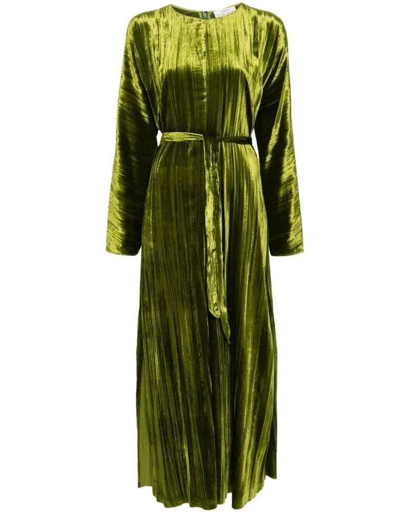 forte_forte Plissiertes Samt-Maxikleid - Grün Grün
