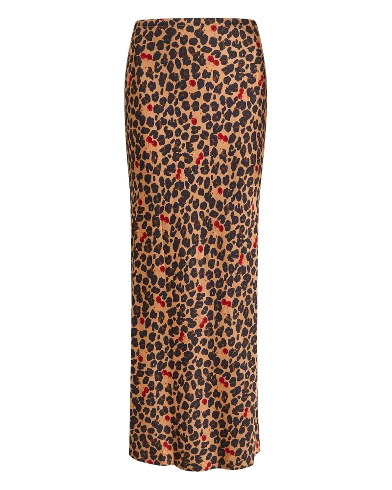 Never Fully Dressed Dorris animal-print midi skirt - Braun Braun