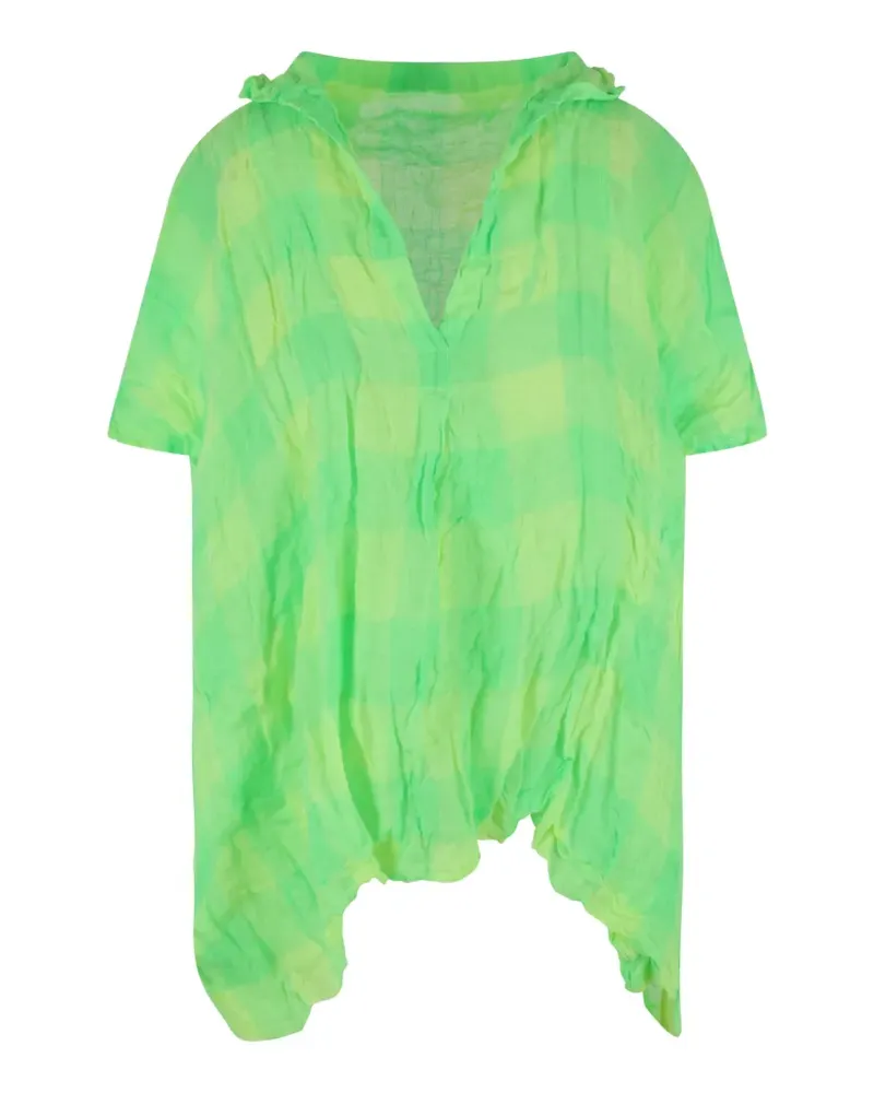 Daniela Gregis gingham ruffled-collar blouse - Grün Grün