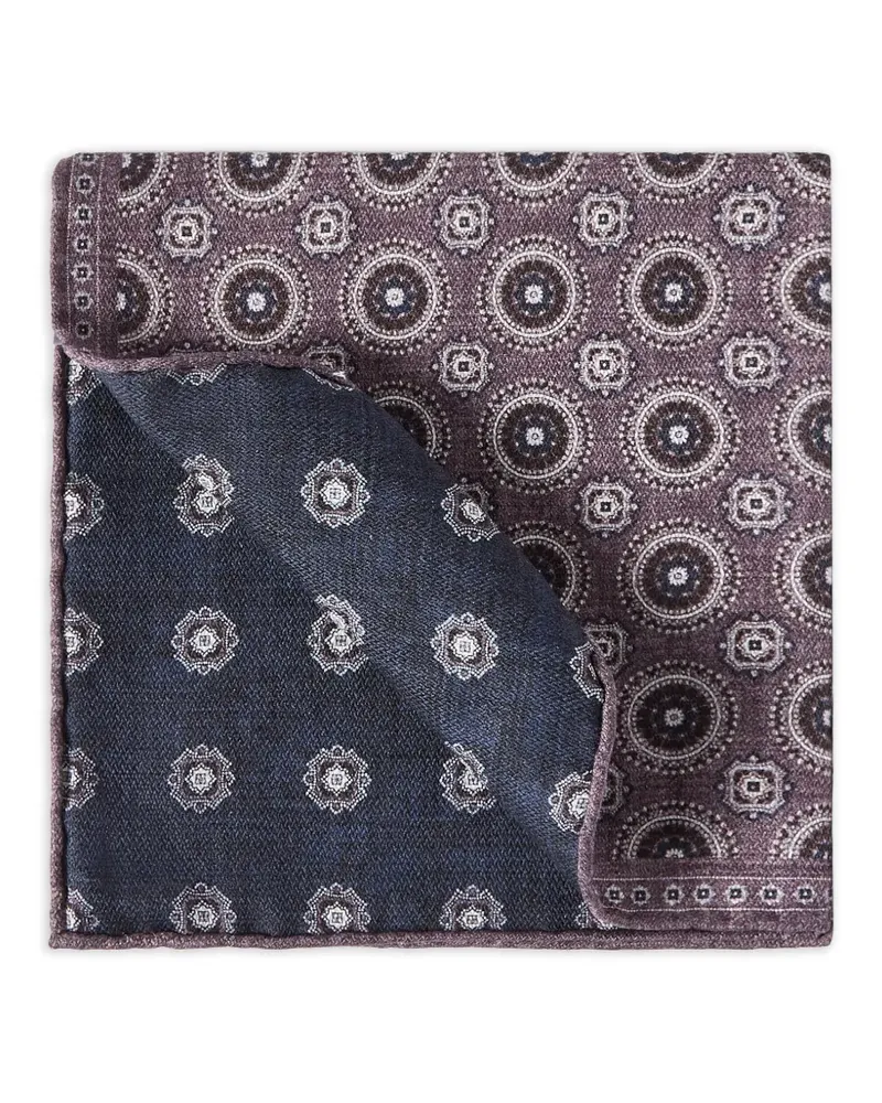 Brunello Cucinelli Einstecktuch aus Seide mit Medaillon-Design - Violett Violett