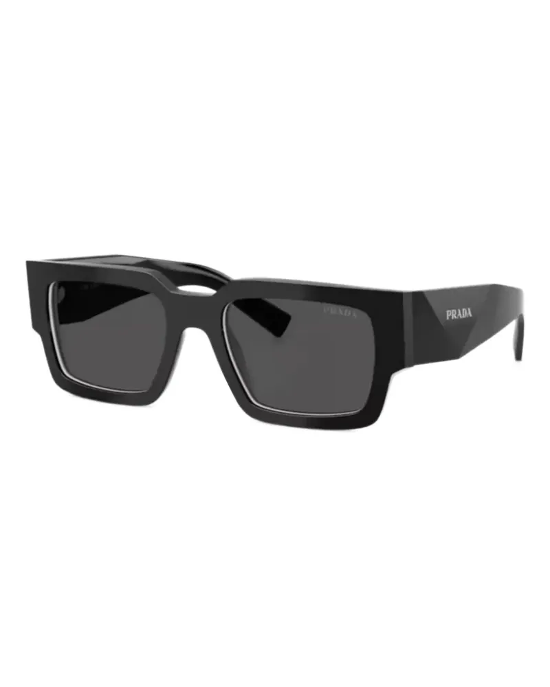 Prada Sonnenbrille mit eckigem Gestell - Schwarz Schwarz