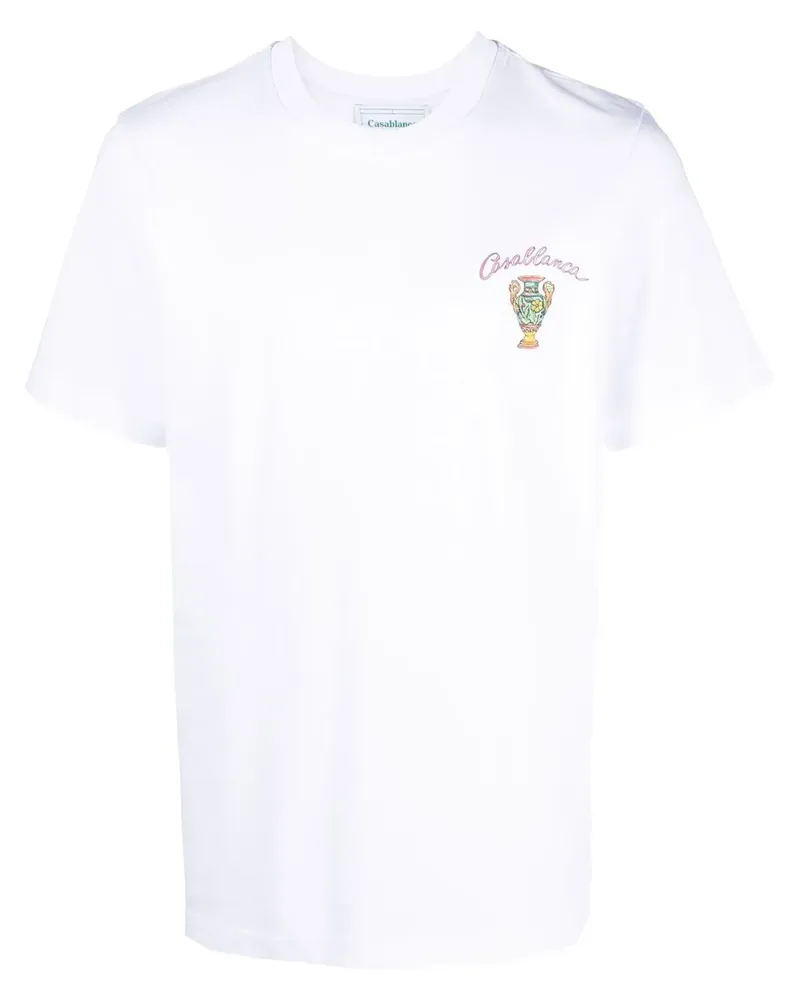 Casablanca Paris T-Shirt mit Amour en Fleur-Print - Weiß Weiß