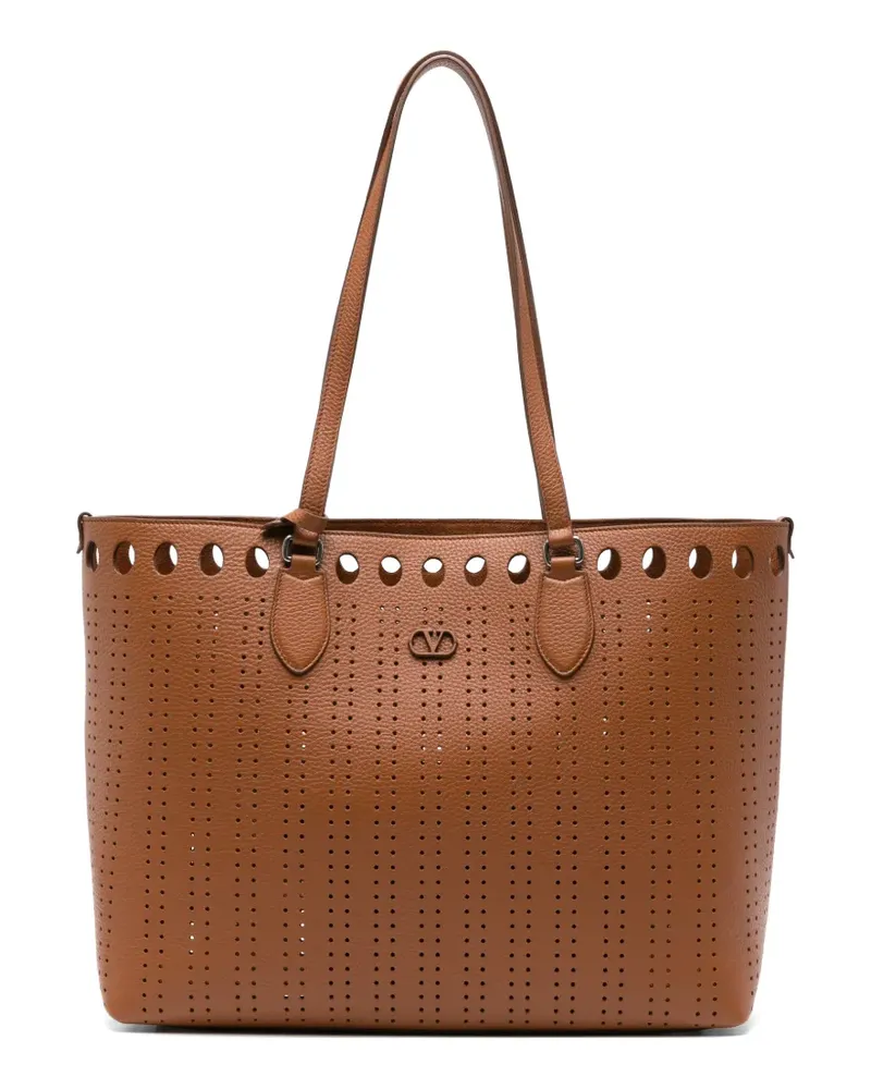 Valentino Garavani Großer Dottie Tote Bag mit Laser-Cuts - Braun Braun