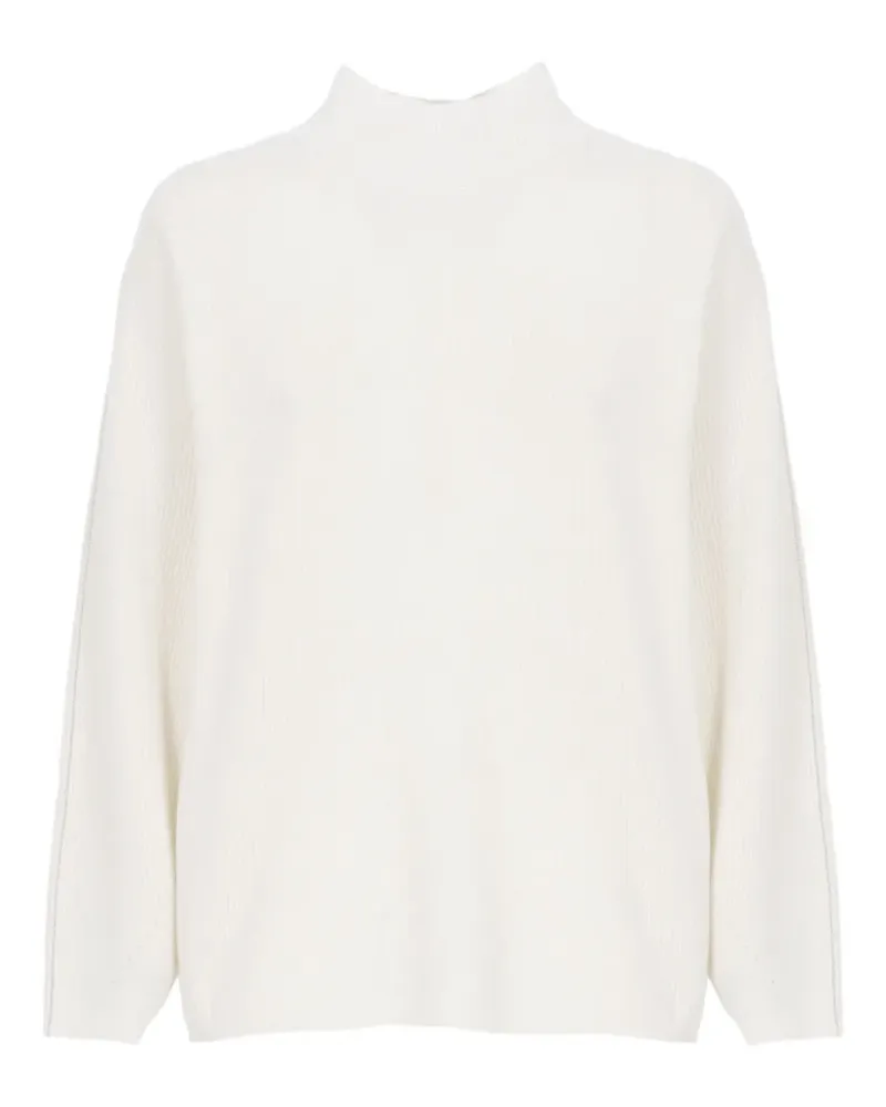 PANICALE Cashmere Gerippter Pullover - Weiß Weiß