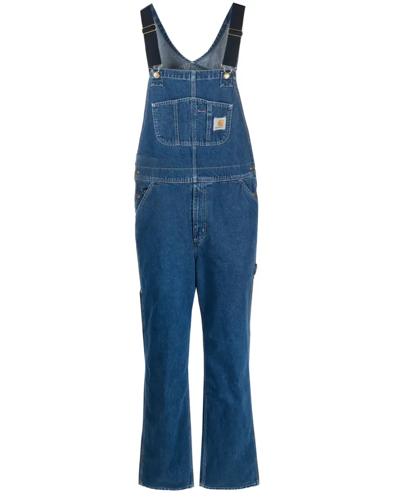 Carhartt WIP Gerade Latzhose mit Logo-Patch - Blau Blau