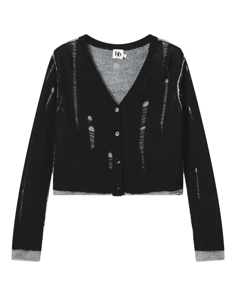 b+ab Cardigan im Distressed-Look - Schwarz Schwarz