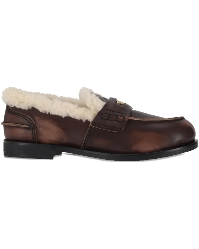 Miu Miu shearling loafers - Braun Braun