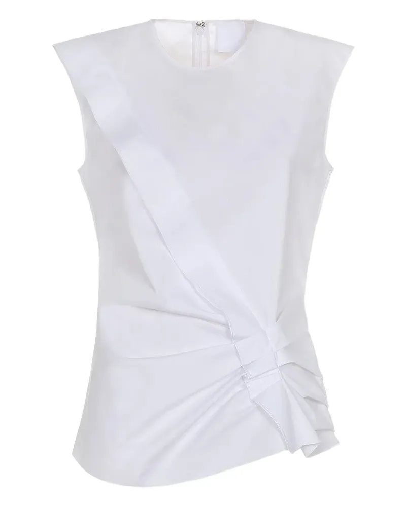 Mantù gathered ruffled top - Weiß Weiß