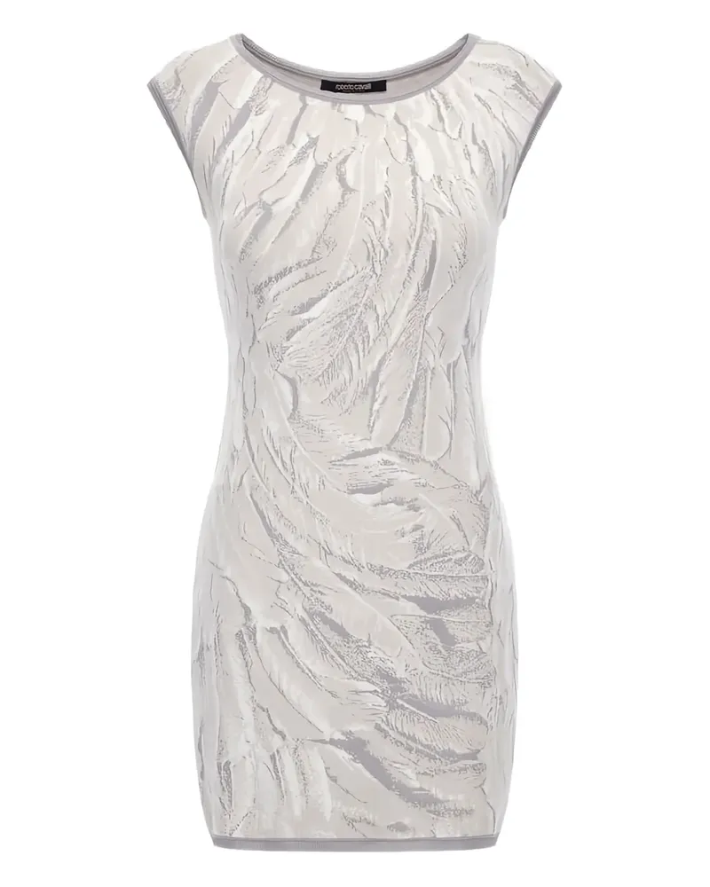Roberto Cavalli Minikleid mit Feder-Print - Weiß Weiß