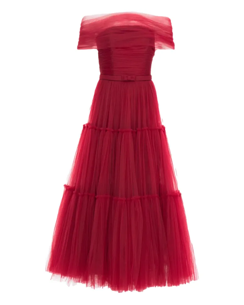 Ana Radu Schulterfreies Kleid mit Tüll - Rot Rot