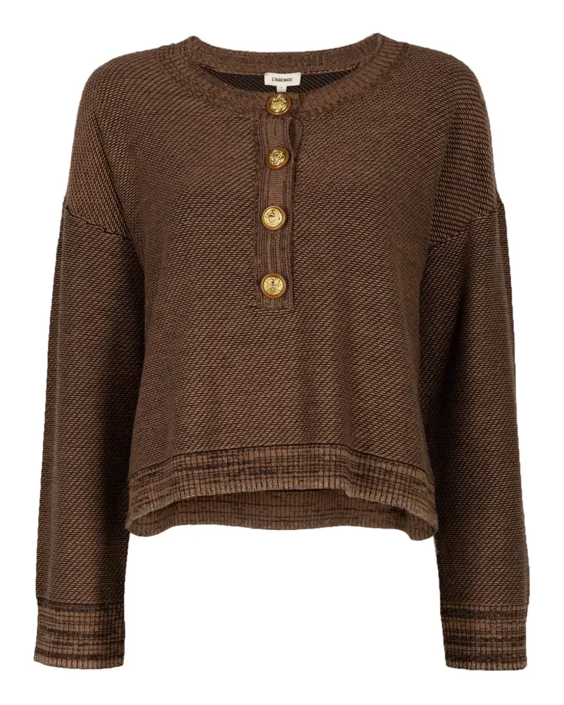 L'Agence Geknöpfter Pullover - Braun Braun
