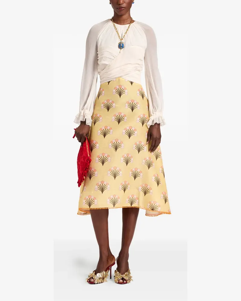 La DoubleJ En Pointe Blumenkleid mit A-Linie - Gelb Gelb