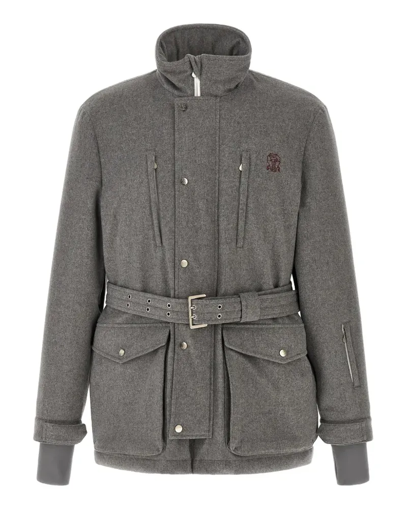 Brunello Cucinelli Mountain belted wool coat - Grau Grau
