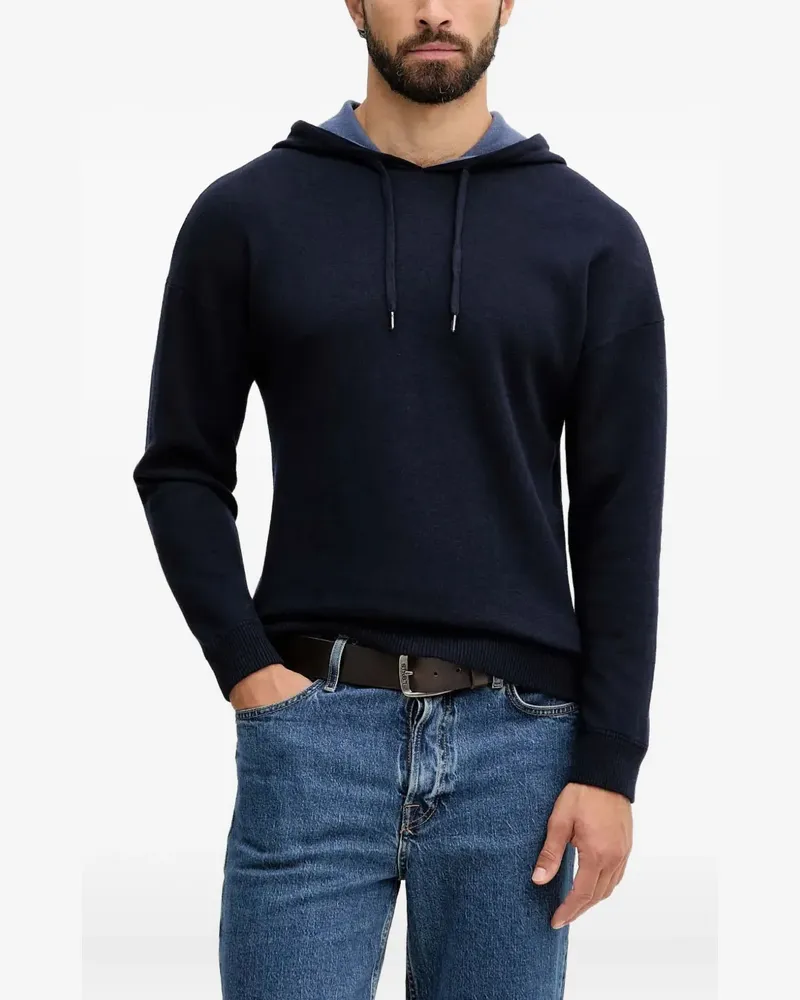 Benetton Gestrickter Hoodie - Blau Blau