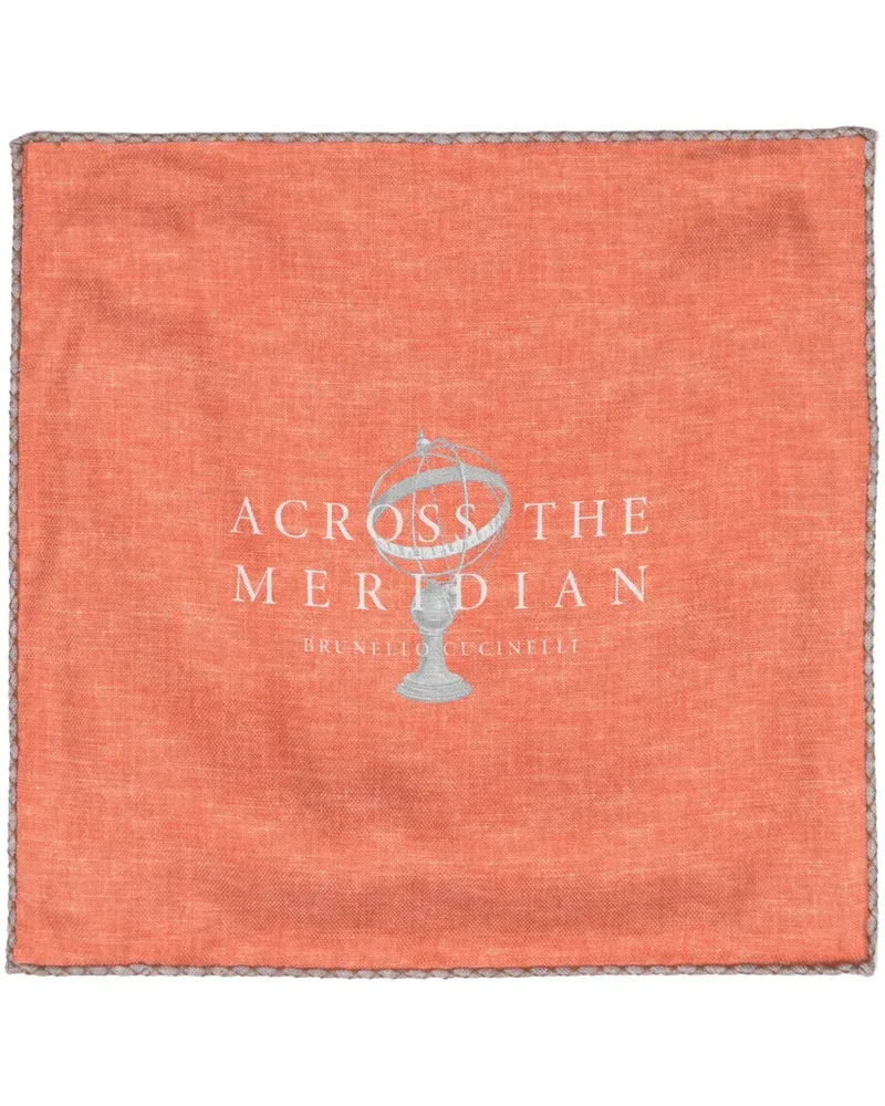 Brunello Cucinelli Schal mit Logo-Print - Orange Orange