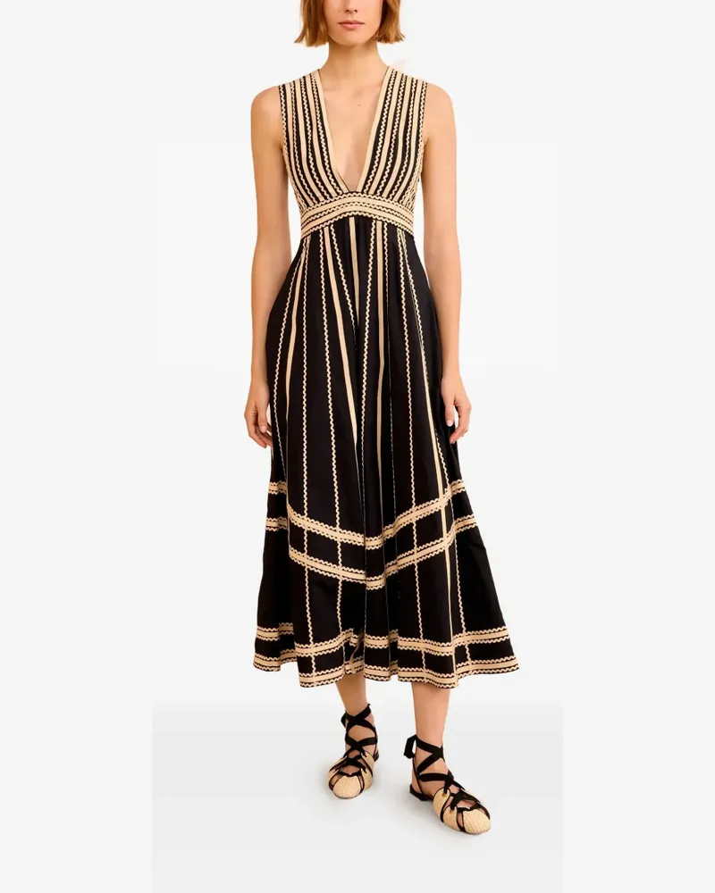 Ulla Johnson Palermo V-neck midi dress - Schwarz Schwarz