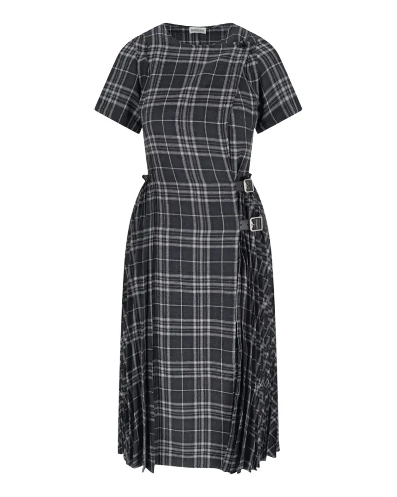 Burberry Check Kleid mit Schnalle - Schwarz Schwarz