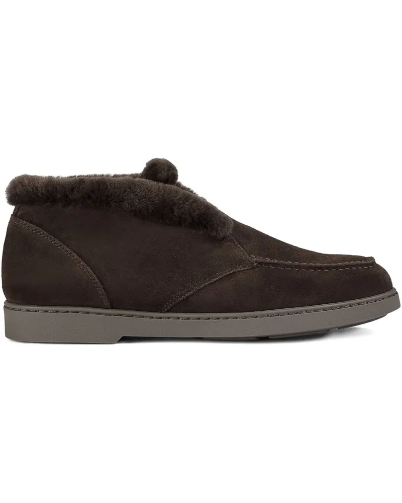 Doucal´s Wildlederstiefel mit Shearling-Borte - Braun Braun
