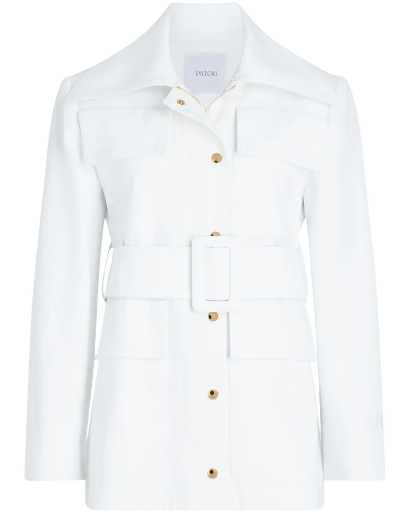 Patou Safari Gabardine-Parka - Weiß Weiß