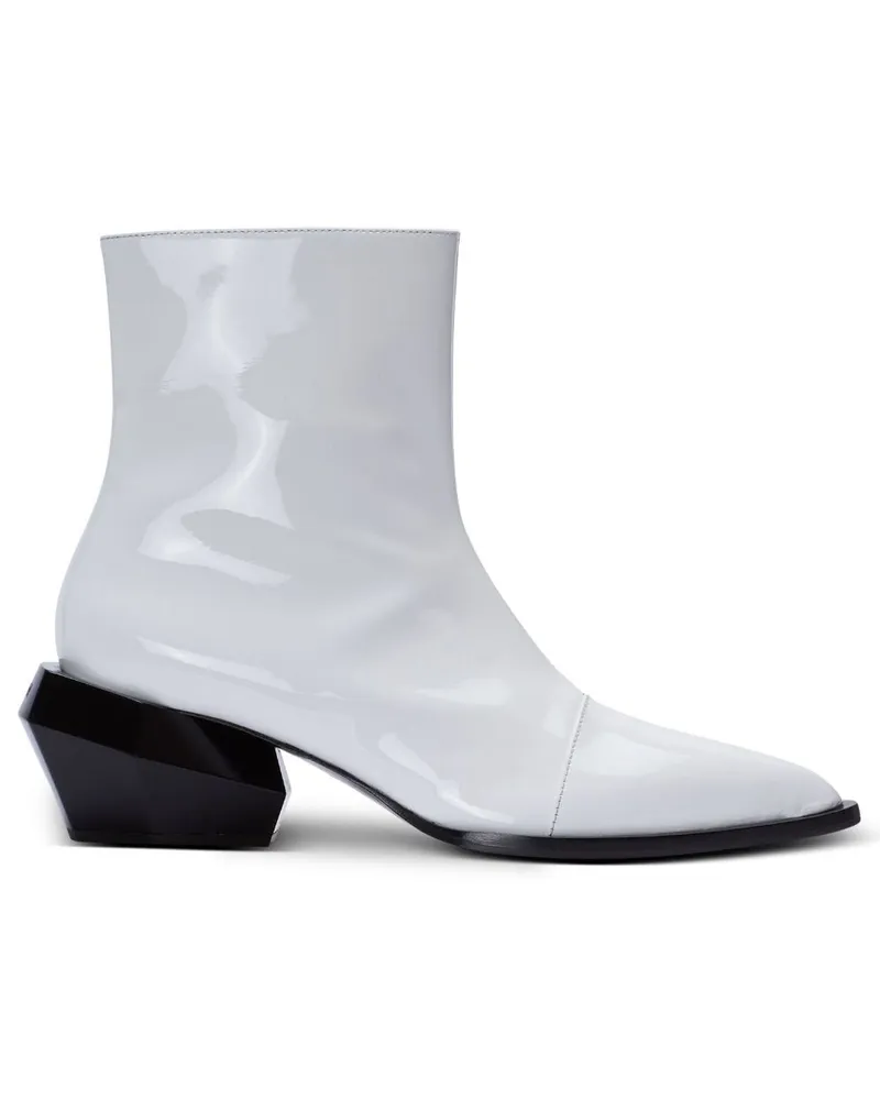 Balmain Billy Stiefeletten aus Lackleder Weiß