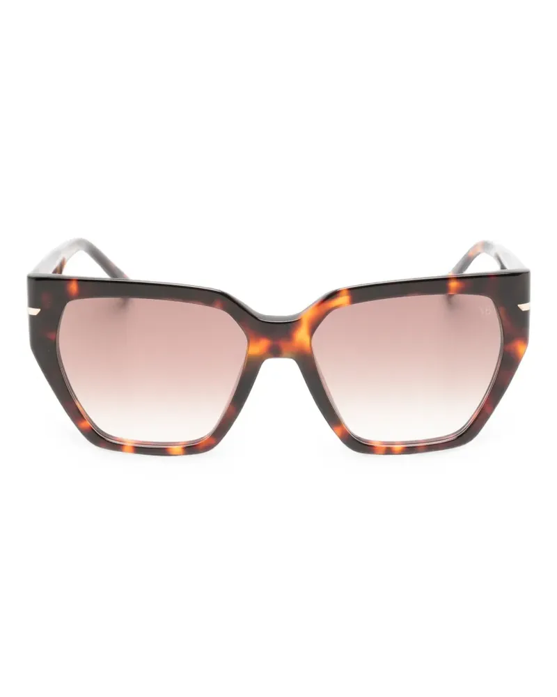 Victoria Beckham Sonnenbrille mit geometrischem Gestell - Braun Braun