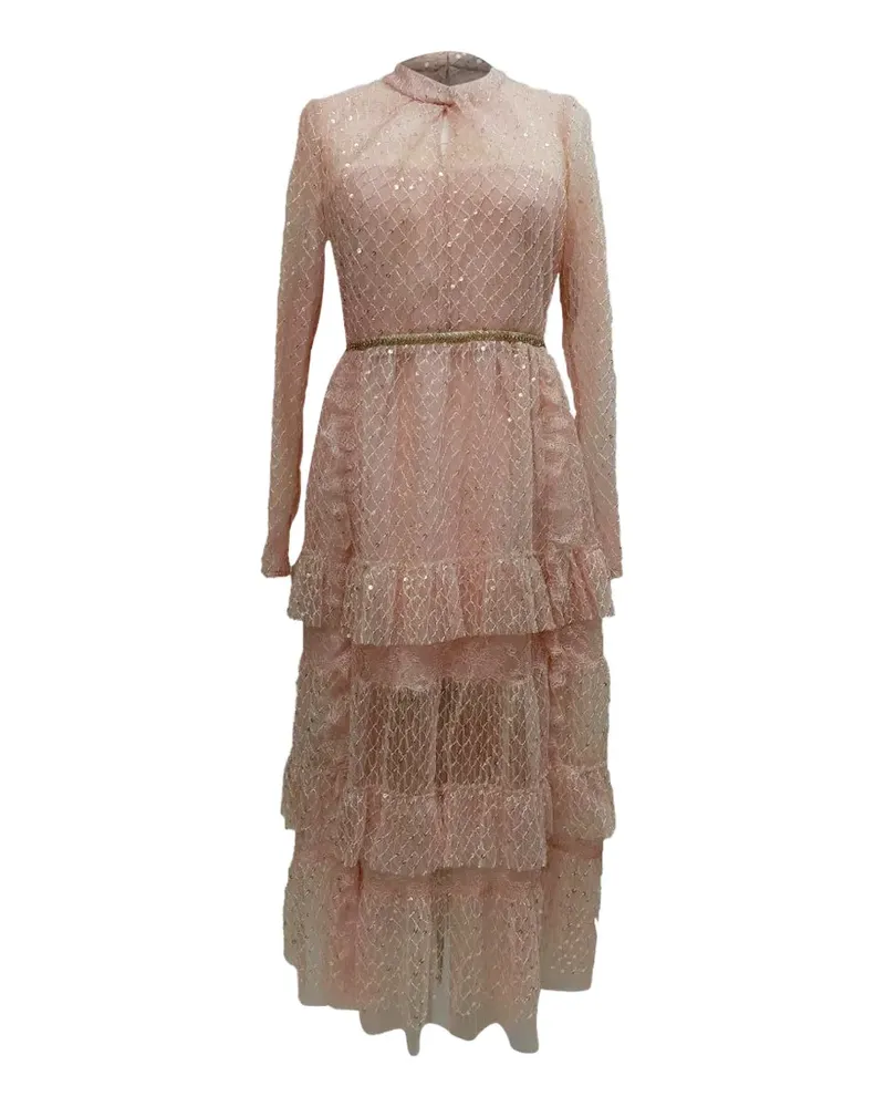Self-Portrait sequin-embellished lace dress - Rosa Rosa