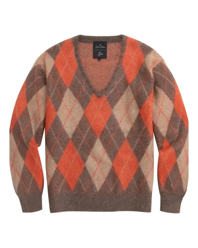 Brooks Brothers x Needles Pullover mit V-Ausschnitt und Argyle-Muster - Braun Braun