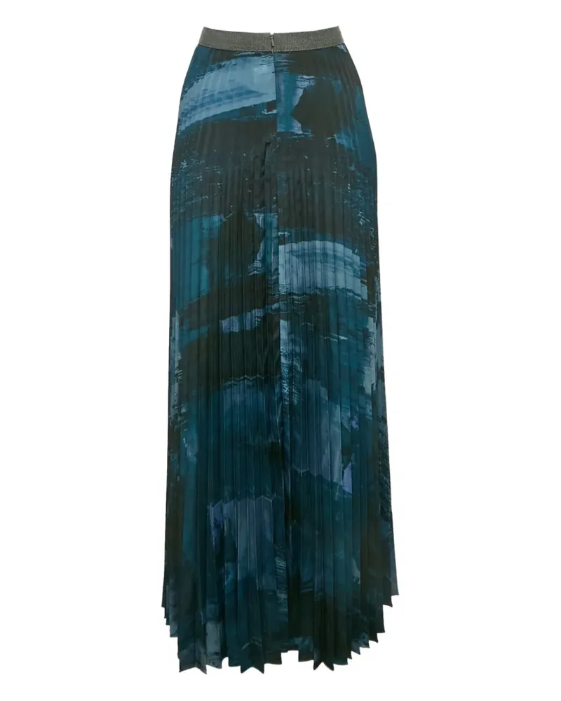 Max Mara Faltenrock mit abstraktem Print - Schwarz Schwarz