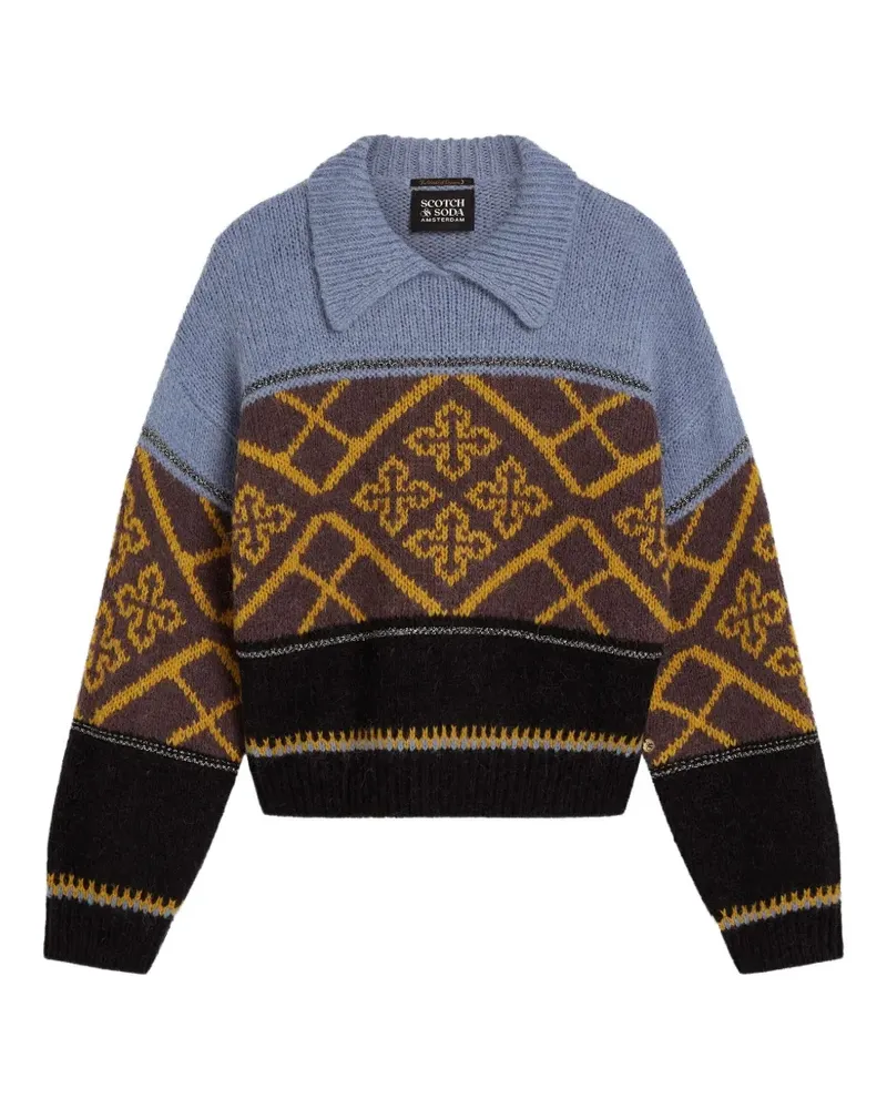 Scotch&Soda jacquard-knit collar sweater - Braun Braun