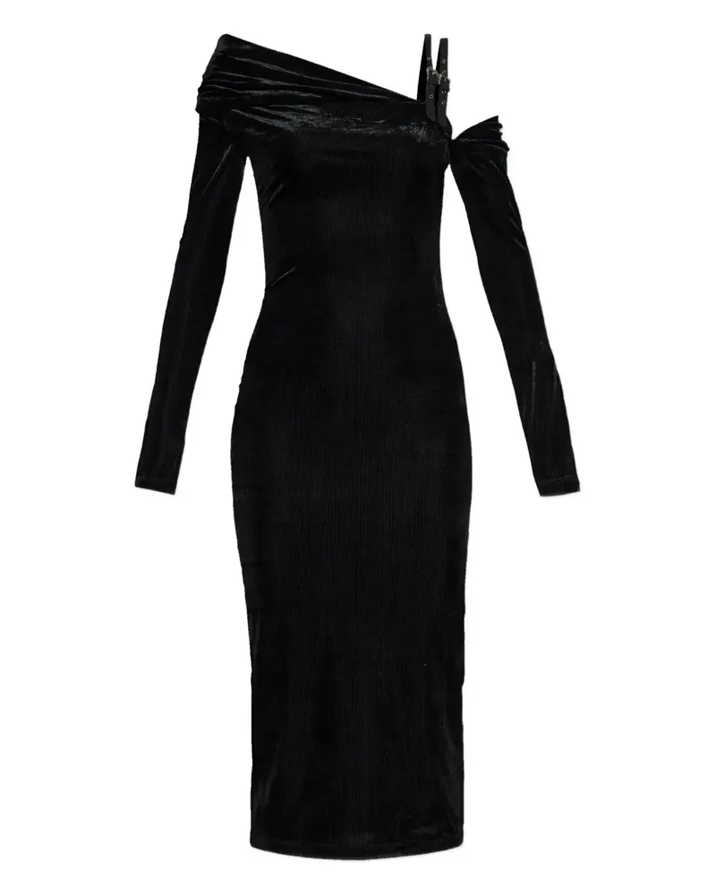 Versace Jeans Schulterfreies Midikleid - Schwarz Schwarz