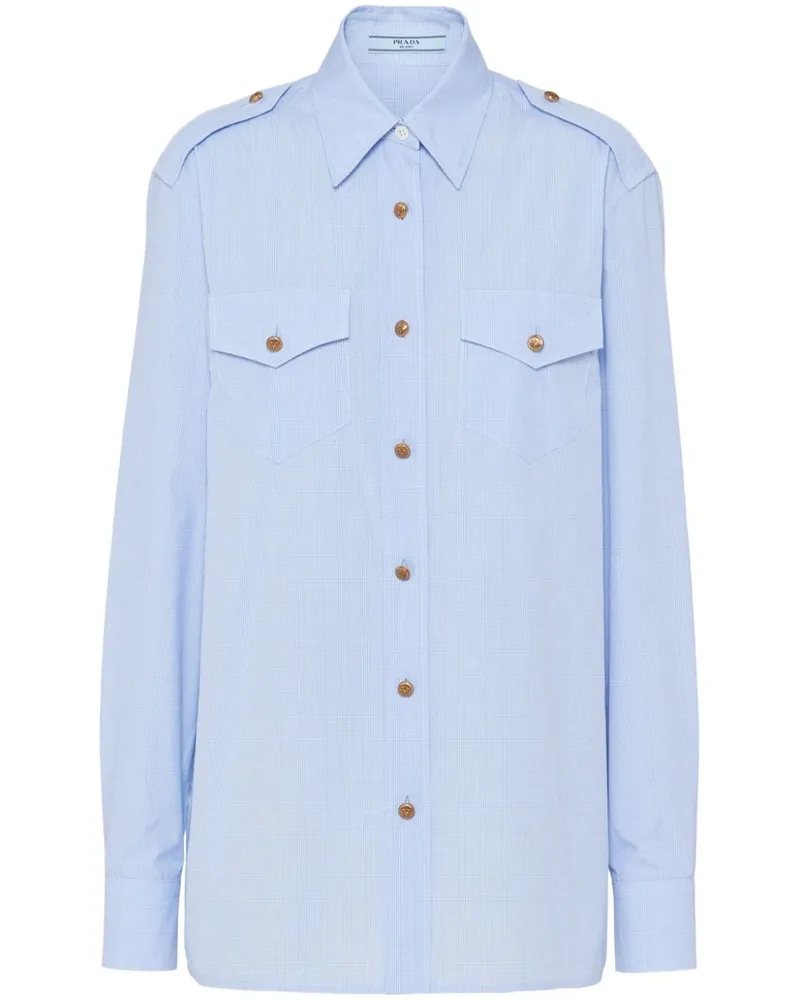 Prada Hemd mit Prince of Wales-Karo - Blau Blau
