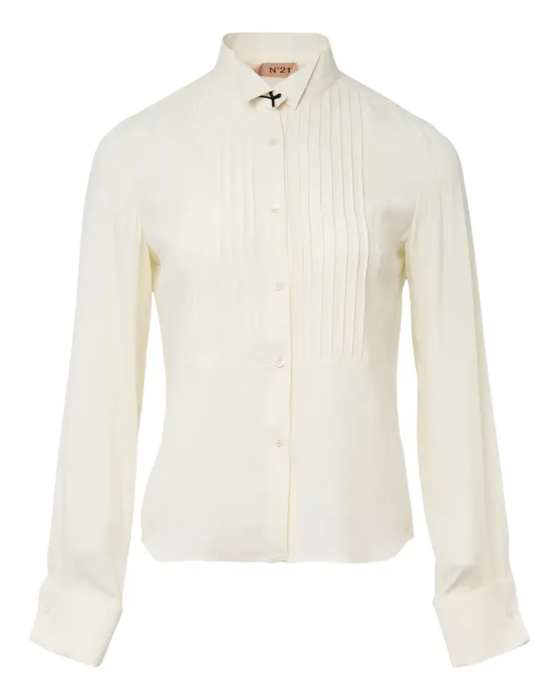 N° 21 pintucks long-sleeve shirt - Nude Nude