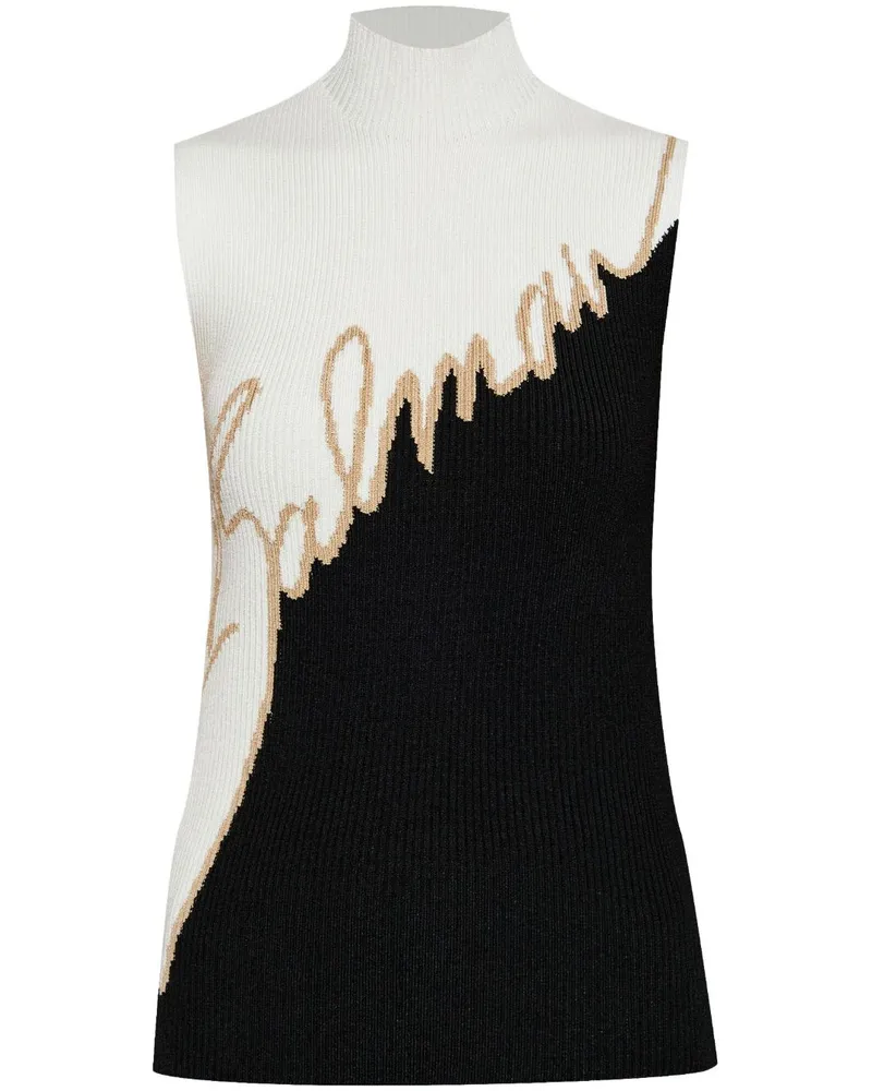 Balmain Love Letter Oberteil - Schwarz Schwarz