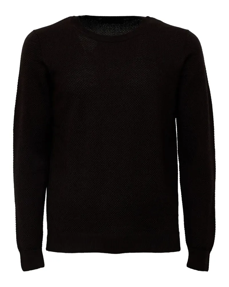Zanone waffle-knit wool sweater - Schwarz Schwarz