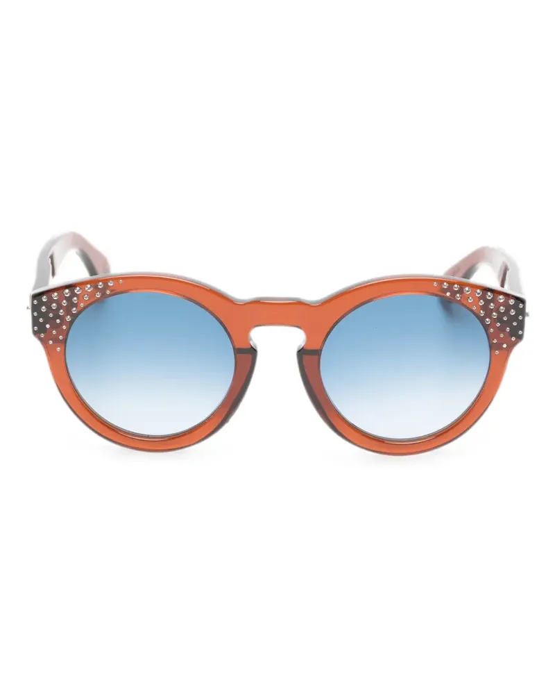 Golden Goose Runde Cameron Sonnenbrille mit Kristallen - Braun Braun