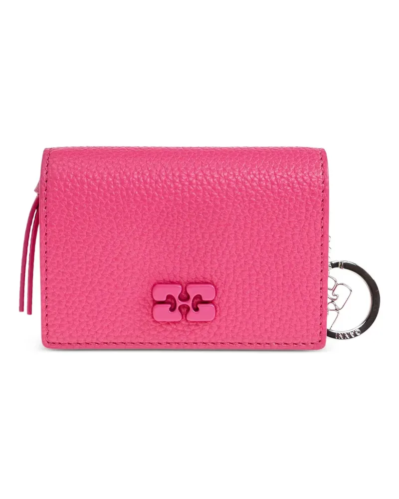 Ganni textured logo keyring - Rosa Rosa