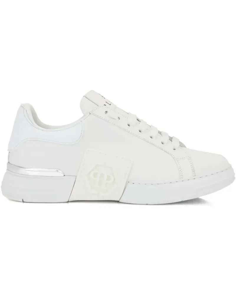 Philipp Plein Phantom Kick$ Sneakers mit Logo-Schild - Weiß Weiß